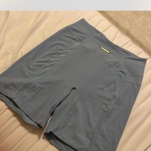 Gymshark Gray Bike Shorts with Smooth Fabric and Wide Waistband